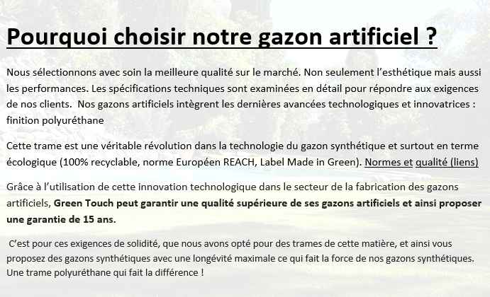 Pourquoi choisir notre gazon artificiel
